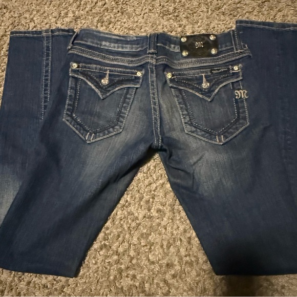 Miss Me Blue Skinny Jeans with Vintage Fading Size 27 - Picture 13 of 14